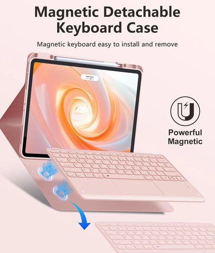 Funda Con Teclado Harvopu Para iPad Air & Pro Rosa