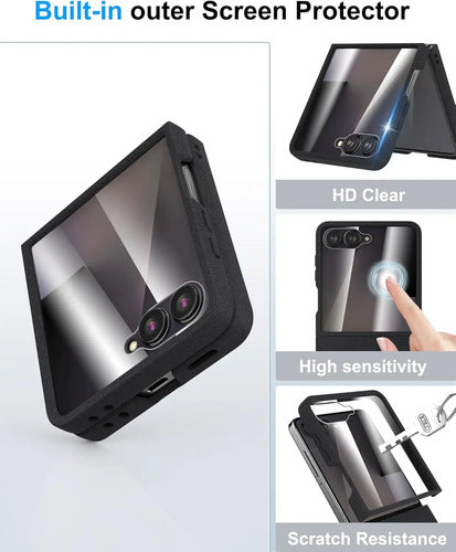 Funda Samsung Galaxy Z Flip 7, Protect De Pantalla Integrado Negro