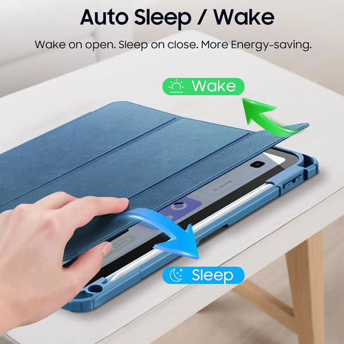 Funda Híbrida Delgada Para iPad Azul