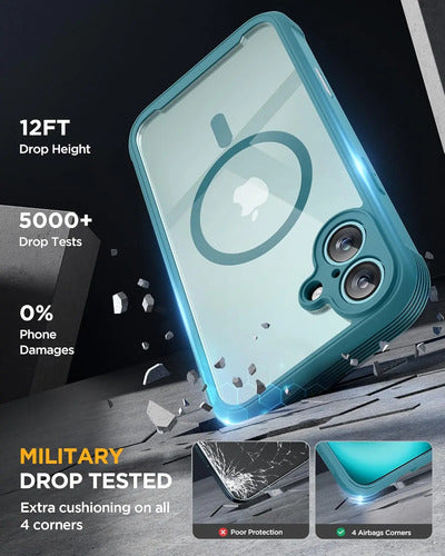 Miracase Funda Magnética iPhone 16 Plus 6.7  Con Protecto... Verde Oscuro