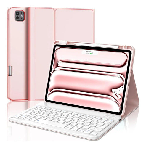 Funda Con Teclado Para iPad Pro 11 Rosa Claro