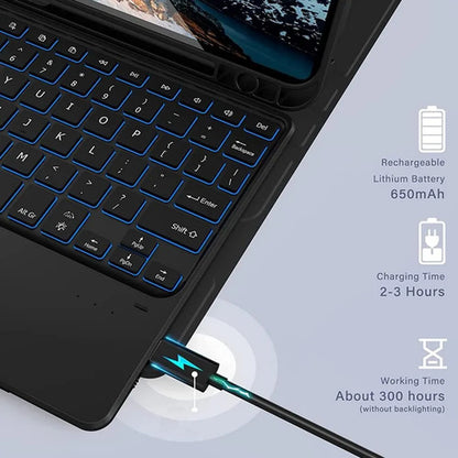 Funda Con Teclado Retroiluminado Para Lenovo Tab M10 Hd (... Negro