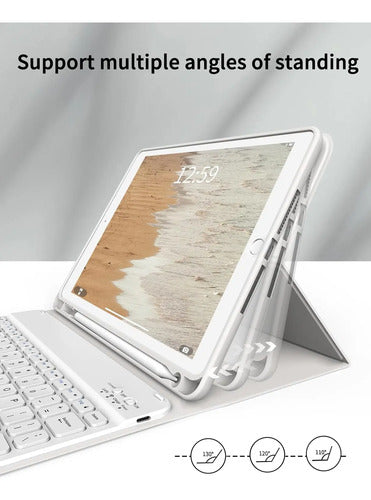 Funda Con Teclado Para iPad 9th/8th/7th Gen 10.2 Gris