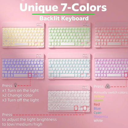 Funda Con Teclado Y Mouse Para Lenovo Tab K11 Gen 2 & M11 Rosa