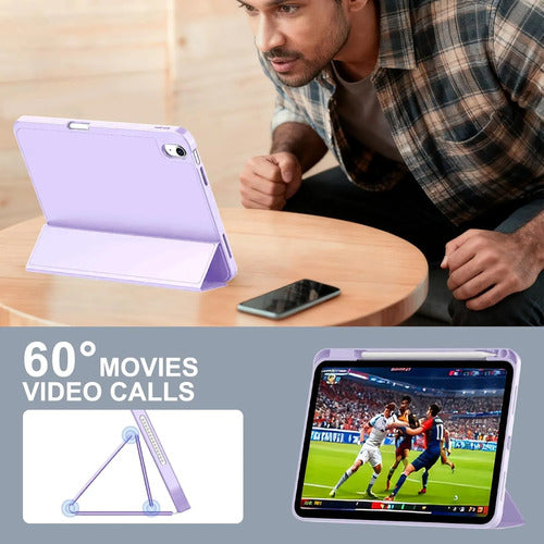 Funda Para iPad A16 / 11 Generacion Con Soporte Para Lápiz Lavanda