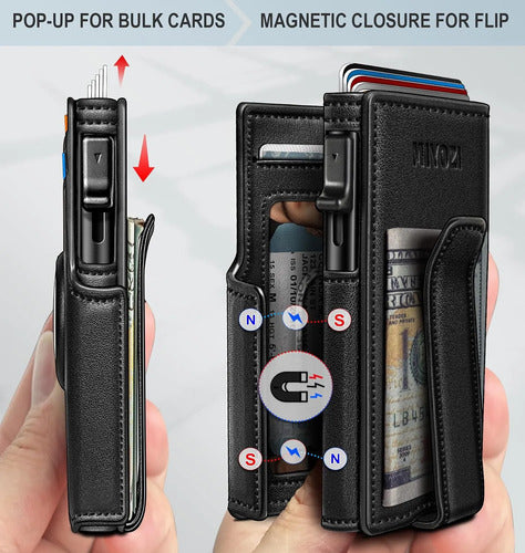 Billetera Para Hombre Con Bloqueo Negro
