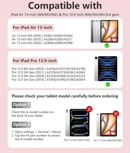 Funda Con Teclado Harvopu Para iPad Air & Pro Rosa
