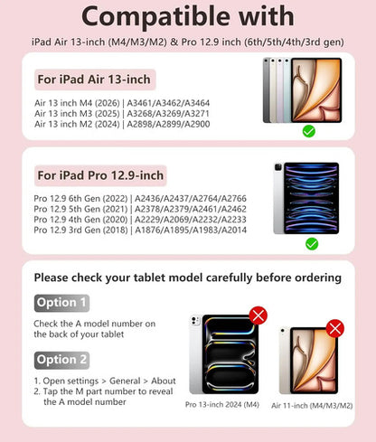 Funda Con Teclado Harvopu Para iPad Air & Pro Rosa