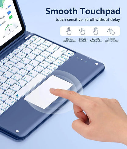 Funda Con Teclado Para iPad Air & Pro Azul