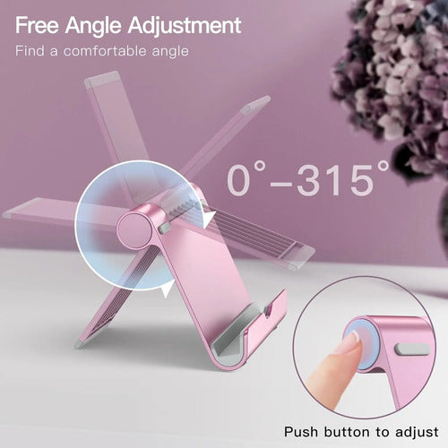 Soporte Ajustable Para Tablet Jetech Oro Rosa