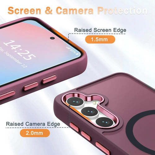 Funda Magnética Mate Para Samsung Galaxy S25+ Plus Bordó