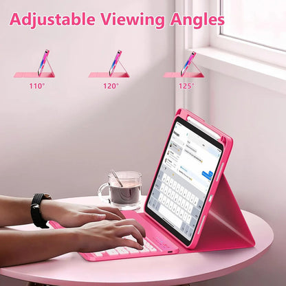 Funda Con Teclado Para iPad A16 11th 10th Gen Rosa