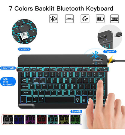 Juqitech Funda Con Teclado Para iPad Air 11 M3 2025 M2 20... Negro