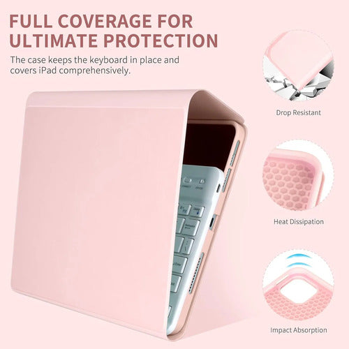 Funda Con Teclado Para iPad Air Y Pro De 11 Pulgadas Rosa