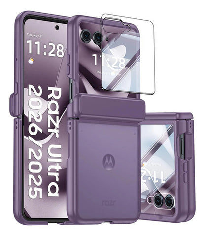 Funda Motorola Razr Ultra 2025, Protector Pantalla Violeta