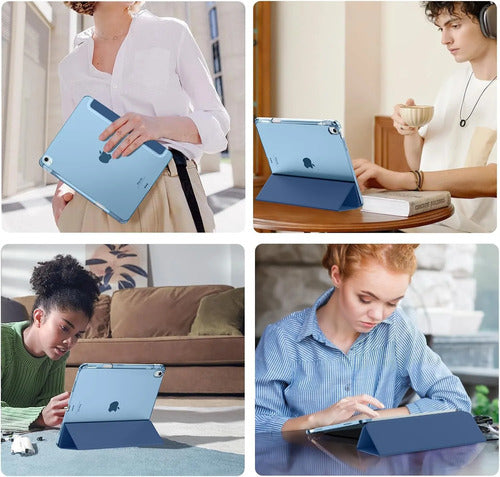 Funda Moko Para iPad Air Con Soporte Para Lápiz Azul Marino