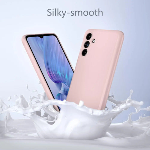 Funda Para Galaxy A13 5g, Silicona Líquida, Delgada, Suave Rosa Claro