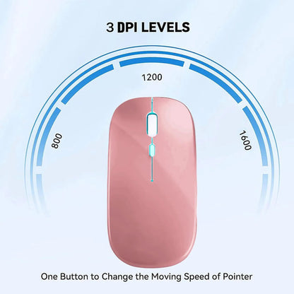 Mouse Inalámbrico Bluetooth Recargable Led Dual Mode Rosa