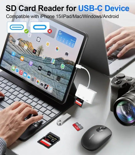 Lector De Tarjetas Usb C Para iPhone Blanco