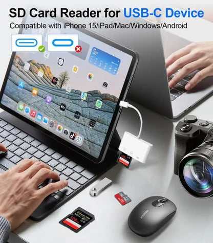 Lector De Tarjetas Usb C Para iPhone Blanco