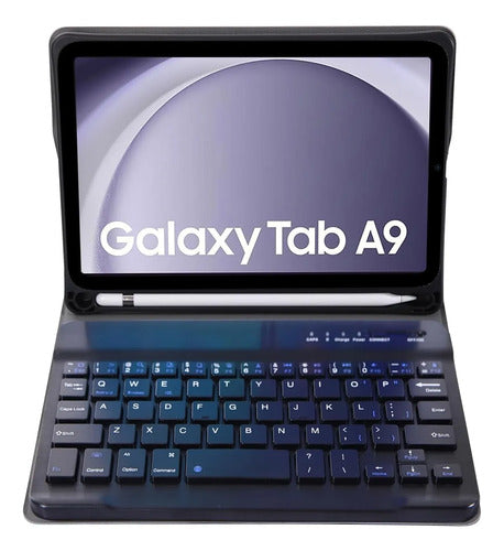 Funda Con Teclado Para Samsung Galaxy Tab A9 8.7 Negro
