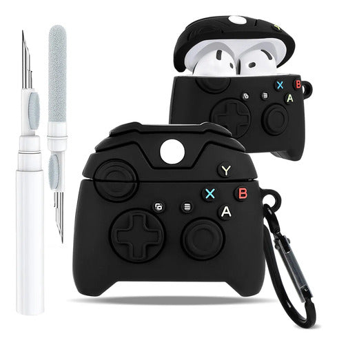 Funda De Silicona Para AirPods 4, Diseño 3d, Negro Negro