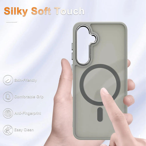 Funda Magnética Mate Para Samsung Galaxy S25+ Plus Gris