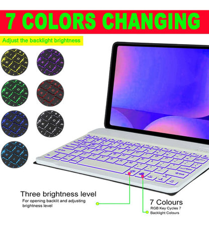 Funda Con Teclado Para Samsung Tab S10+/s9 Fe+/s9+/s8+/s7... Violeta