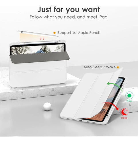 Funda Para iPad (a16) De 2022 Y 2025 11' Y 10.9' Blanco