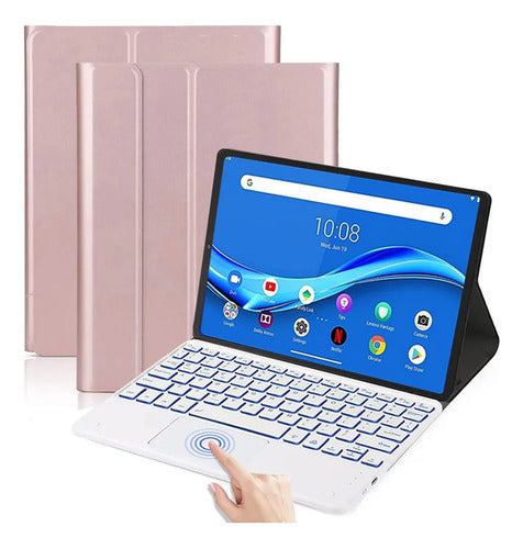 Funda Con Teclado Para Lenovo Tab M10 Hd Rosa