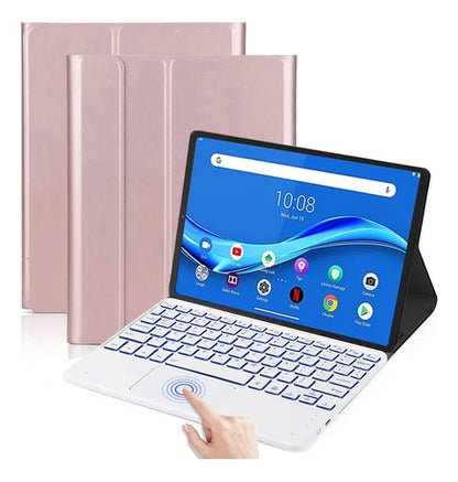 Funda Con Teclado Para Lenovo Tab M10 Hd Rosa