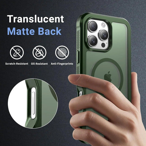 Funda Magnética Para iPhone 16 Pro Max Verde Oscuro
