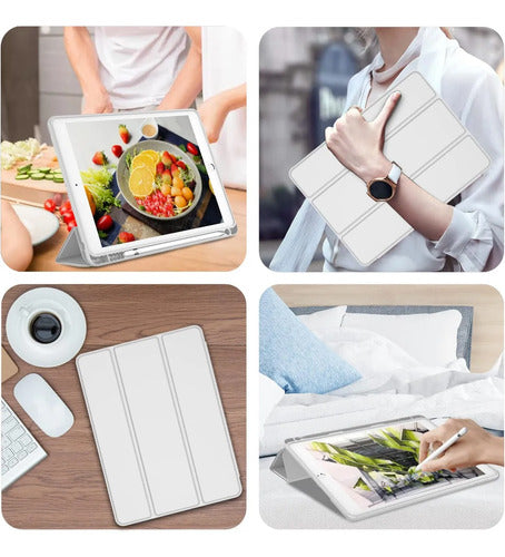 Funda Para iPad 9.7 Con Porta Lápiz Y Protección Completa Gris