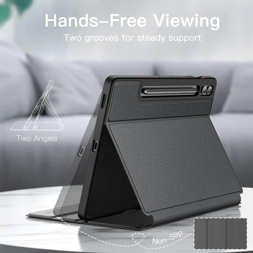 Funda Para Samsung Galaxy Tab S9 Fe+ 12.4' Con Soporte Lapiz Negro
