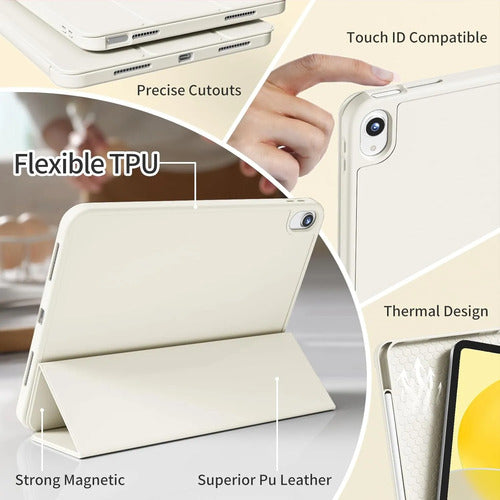 Funda Akkerds Para iPad A16 De 11a Gen Y iPad 10.9  2022 Crema