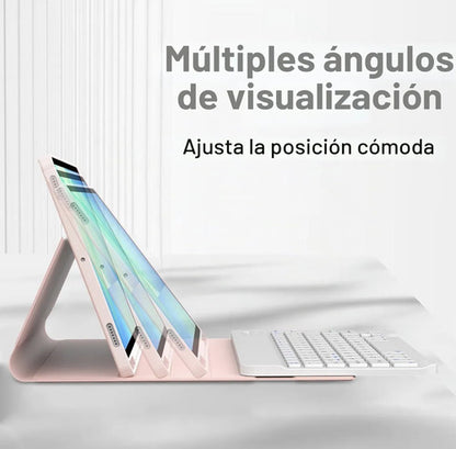 Funda Con Teclado Para Samsung Galaxy Tab S10 Lite/s10 Fe... Rosa