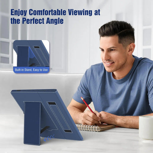 Funda Universal Timovo Para Tablet 10.1 Con Soporte Y Correa Azul Marino