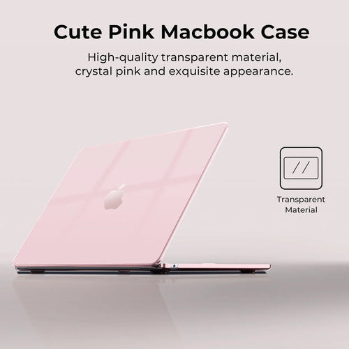 Carcasa Funda Transparente Para Macbook Air 13.6' Rosa