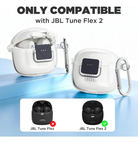 Funda Case Para Jbl Tune Flex Con Kit De Limpieza Clear