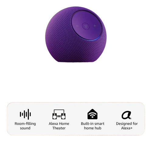 Amazon Echo Dot Max, Parlante Alexa Con Sonido Envolvente Violeta