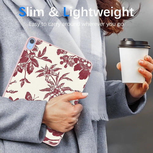 Funda Para iPad Con Soporte De Lápiz Rojo