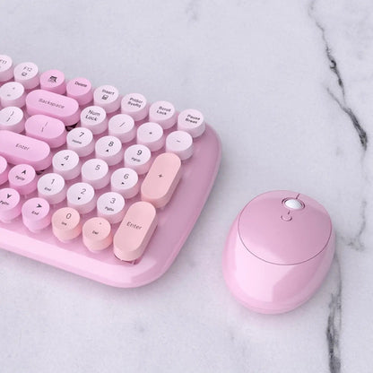 Combo Teclado Y Mouse Inalámbricos Ubotie Rosa Chicle