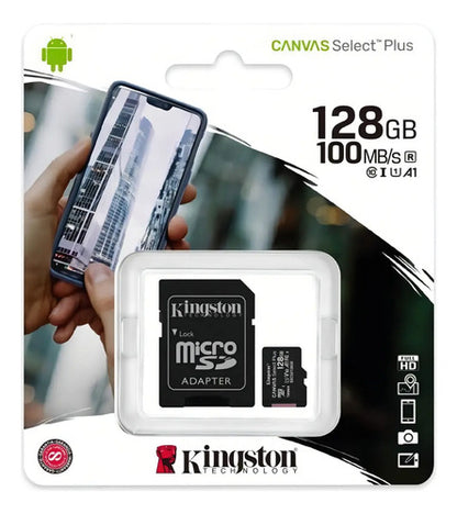 Tarjeta De Memoria Kingston Sdcs2sp Canvas Select Plus Con Adaptador Sd 128gb