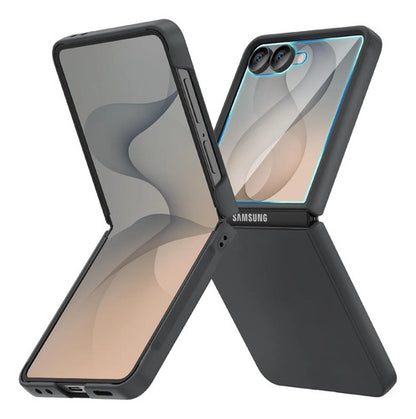 Funda Para Galaxy Z Flip 8 Con Protector De Pantalla Negro Liso