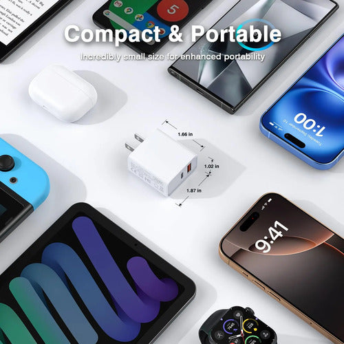 Pack De 2 Cargadores Rápidos Usb C De 20w Lcgens Blanco