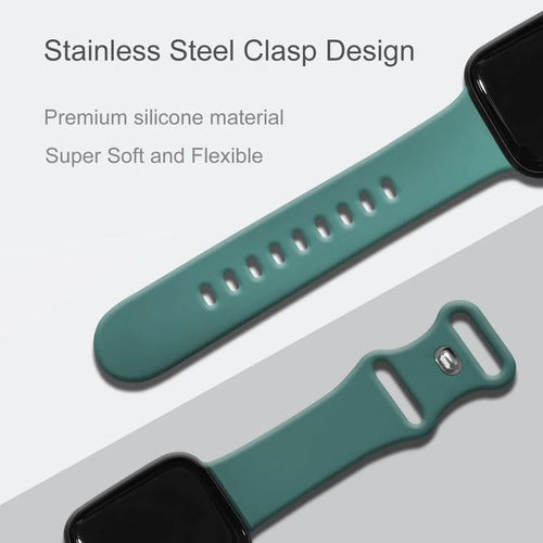 Correa Deportiva De Silicona Para Apple Watch Verde Oscuro 1 Cm
