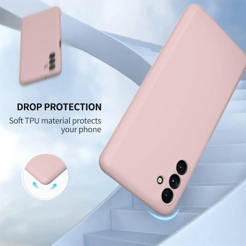 Funda Para Galaxy A13 5g, Silicona Líquida, Delgada, Suave Rosa Claro