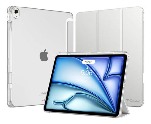 Funda Moko Para iPad Air Con Soporte Para Lápiz Plateado