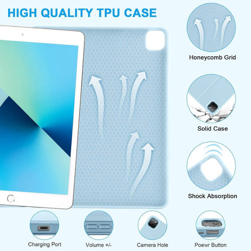 Funda Con Teclado Para iPad Air 13'' M4/m3/m2/pro 12.9 Azul