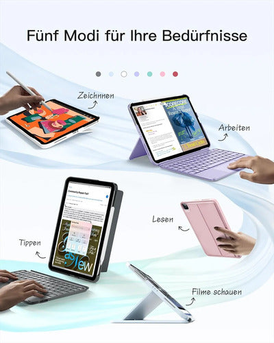Funda Con Teclado Para iPad 11th/10th Gen, Air 11 Azul Claro